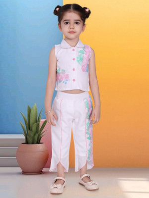 SOULSHINE Girls Casual Top Pant(White)