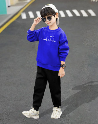LGGARMENTS Boys Casual T-shirt Track Pants(Royal Blue_3)