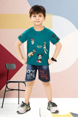 NTDFASHION Boys Casual T-shirt T-shirt(103 BLUE MICKEY)