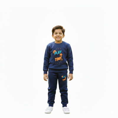 Kelvin Drip Boys Casual Sweatshirt Track Pants(Blue)