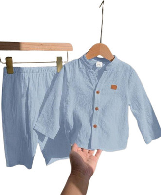 lullino Baby Boys Casual Shirt Track Pants(SKY)