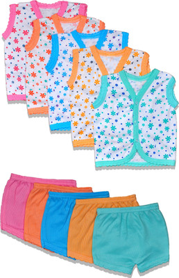 HUXX Baby Boys & Baby Girls Casual Vest Shorts(MultiColour3)