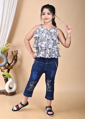 HouseOfCommon Girls Party(Festive) Top Pant(GREY)