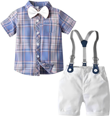 MMDK Baby Boys Festive & Party Top and Skirt Set(Purple Pack of 1)