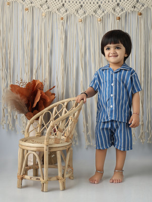 shrisay creation Baby Boys & Baby Girls Party(Festive) Shirt Shorts(BULE)