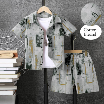 Aanart Baby Boys & Baby Girls Casual Shirt Shorts(Light Green)
