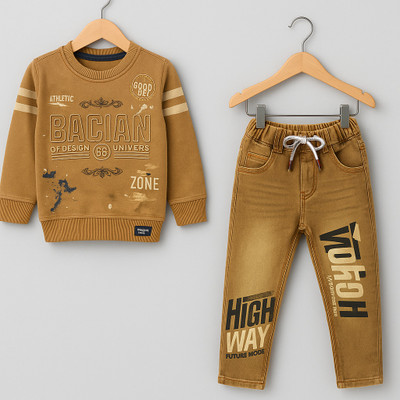 SRFASHION Boys Casual Shirt Jeans(Yellow)