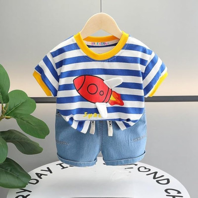 Googogaaga Baby Boys Casual T-shirt Shorts(White)