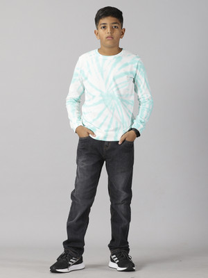 KiddoPanti Boys Casual T-shirt Jeans(Green & Black)