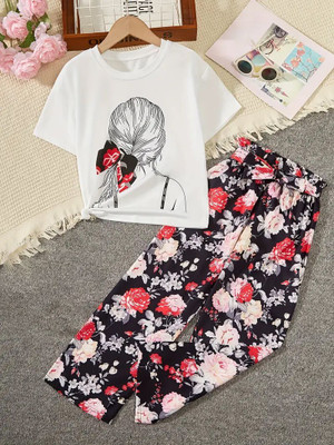 AVOVU Girls Party(Festive) Top Pant(multicolour)