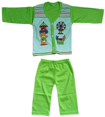 Hafeela Baby Boys Casual Top Pant(GREEN)