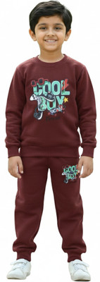 Kelvin Drip Boys Casual Sweatshirt Track Pants(Maroon)