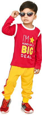 carrydreams Boys & Girls Casual T-shirt Trouser(RED)