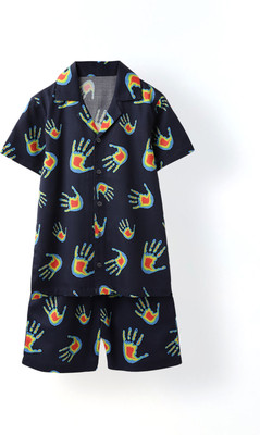 Spunkies Boys Casual Track Suit Shorts(Navy)