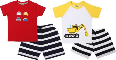 ShaishavWears Baby Boys Casual T-shirt Shorts(Multicolor)