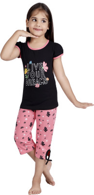 minipie Girls Casual Top Capri(BLACK)