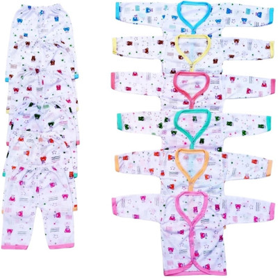 SHINING4 Baby Boys & Baby Girls Party(Festive) T-shirt Pyjama(MULICOLUR)