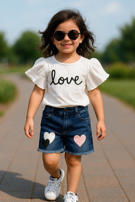 kidsclothes Baby Girls Party(Festive) Top Shorts(White)