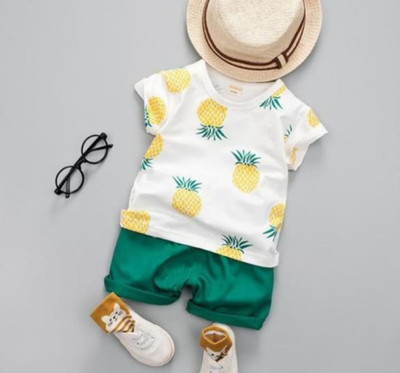 SANWARIA CLUB Baby Boys Casual T-shirt Shorts(White)