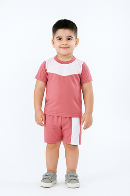 RELANE FAB Boys Casual T-shirt Shorts(Pink)