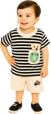 MINIMIGTHY Baby Boys Casual T-shirt Shorts(black)