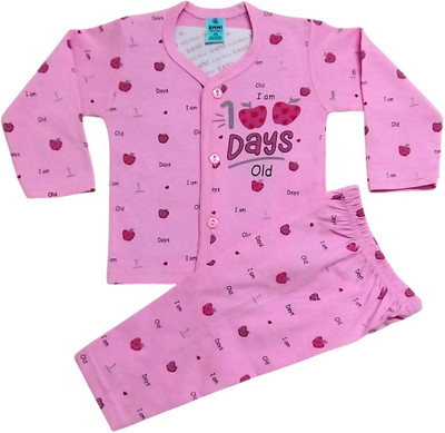 SANIKIDSWEAR Baby Boys & Baby Girls Casual Top Pant(PINK)