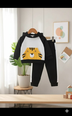 Aggarwalsales Baby Boys & Baby Girls Casual Sweatshirt Track Pants(Black, White)