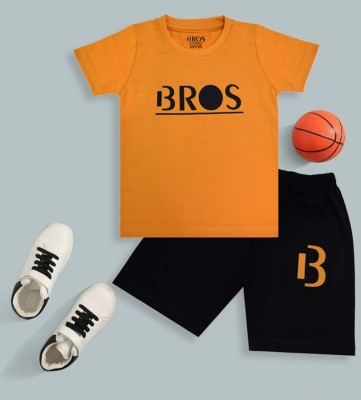 3BROS Baby Boys & Baby Girls Casual T-shirt Pant(Gold)