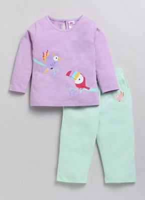 Dear to dad Girls Casual Top Pyjama(Purple_Aqua)