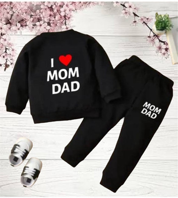 SS Fashion Boys & Girls Casual T-shirt Track Suit(BLACK)