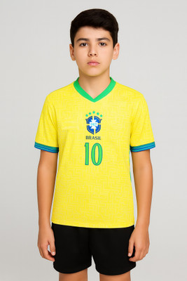 DOSTITCH Boys & Girls Casual T-shirt Shorts(Yellow)