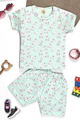 PSFLY Girls Casual Top Shorts(light green)