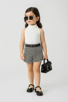 HouseOfCommon Baby Girls Party(Festive) Top Shorts(White)