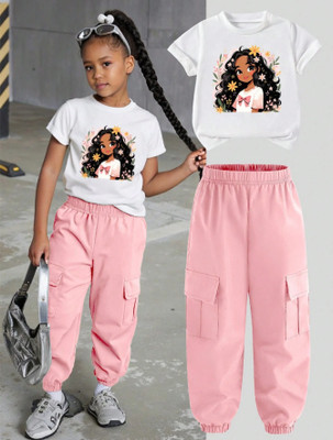 hey fiun Girls Disney Princess Party(Festive) T-shirt Pant(WHITE)