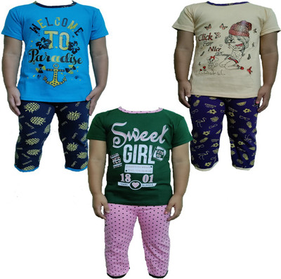 NK TRENDZ Boys & Girls Casual T-shirt Track Pants(Multicolor_36)