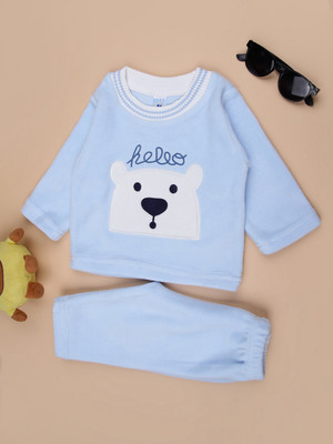V-MART Baby Boys Casual T-shirt Pyjama(Sky Blue)