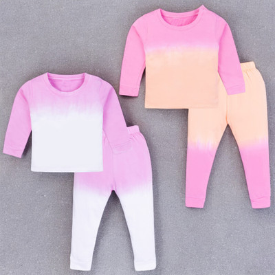 Miss & Chief Boys & Girls Casual T-shirt Pyjama(Purple&White, Pink&Orange)