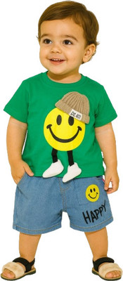 MiniMighty Baby Boys Casual T-shirt Shorts(GREEN)