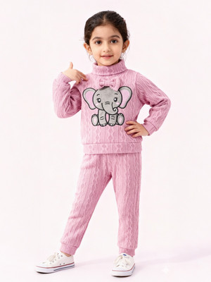 LM FASHION Baby Girls Casual Top Pant(Pink)