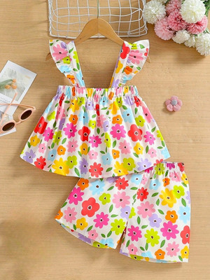 FOSEN Baby Girls Casual Top Shorts(MULTICOLOR)