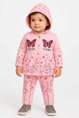 SKS fashion Baby Girls Party(Festive) Sweatshirt Dungaree(Pink)