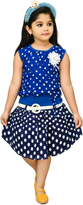 CHANDRIKA LIFESTYLE Girls Party(Festive) Top Skirt(BLUE)