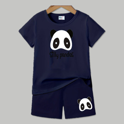 HouseOfCommon Baby Boys & Baby Girls Casual T-shirt Shorts(NAVY+NAVY)