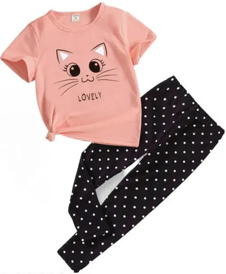 IFA COLLECTION Baby Girls Casual Top Pant(pitch)