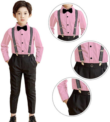 KRIYU CREATION Dungaree For Boys Party Checkered Cotton Blend(Black, Pack of 1)
