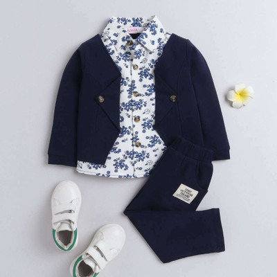 Fabmytra Baby Boys Party(Festive) Jacket Pant(Blue)