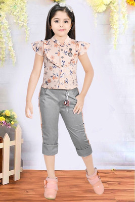 HouseOfCommon Baby Girls Party(Festive) Top Capri(Orange)