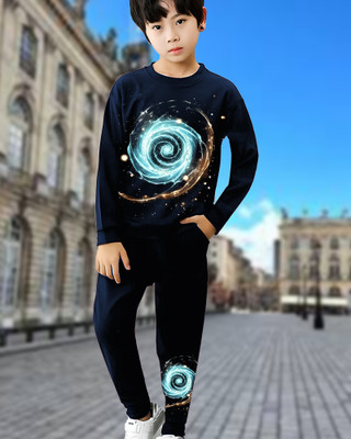 FastColors Boys Casual T-shirt Track Pants(80001-NAVY)
