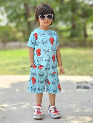 EMBLICA Baby Boys Casual T-shirt Shorts(SKY)