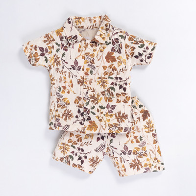 Justlist Baby Boys Party(Festive) Shirt Shorts(Off-White)